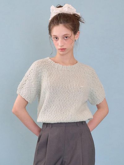 APPAREL ARCHIVE Popcorn Wool Half Knit Sweater [Green]
