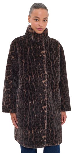 Apparis Apparis Blair Leopard Coat Dark Leopard