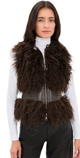 Apparis Apparis Cleo Mongolian Vest Deep Brown