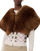 Apparis Apparis Devin Faux Mink Shrug Mink One - 1