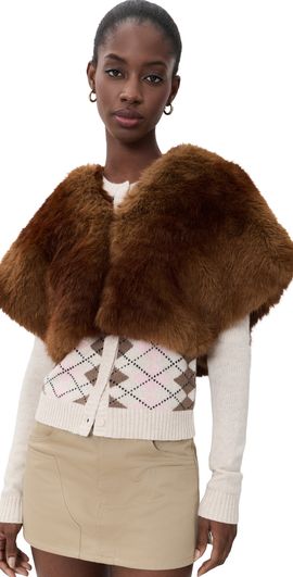 Apparis Apparis Devin Faux Mink Shrug Mink One