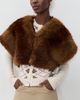 Apparis Apparis Devin Faux Mink Shrug Mink One - 2