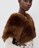 Apparis Apparis Devin Faux Mink Shrug Mink One - 4