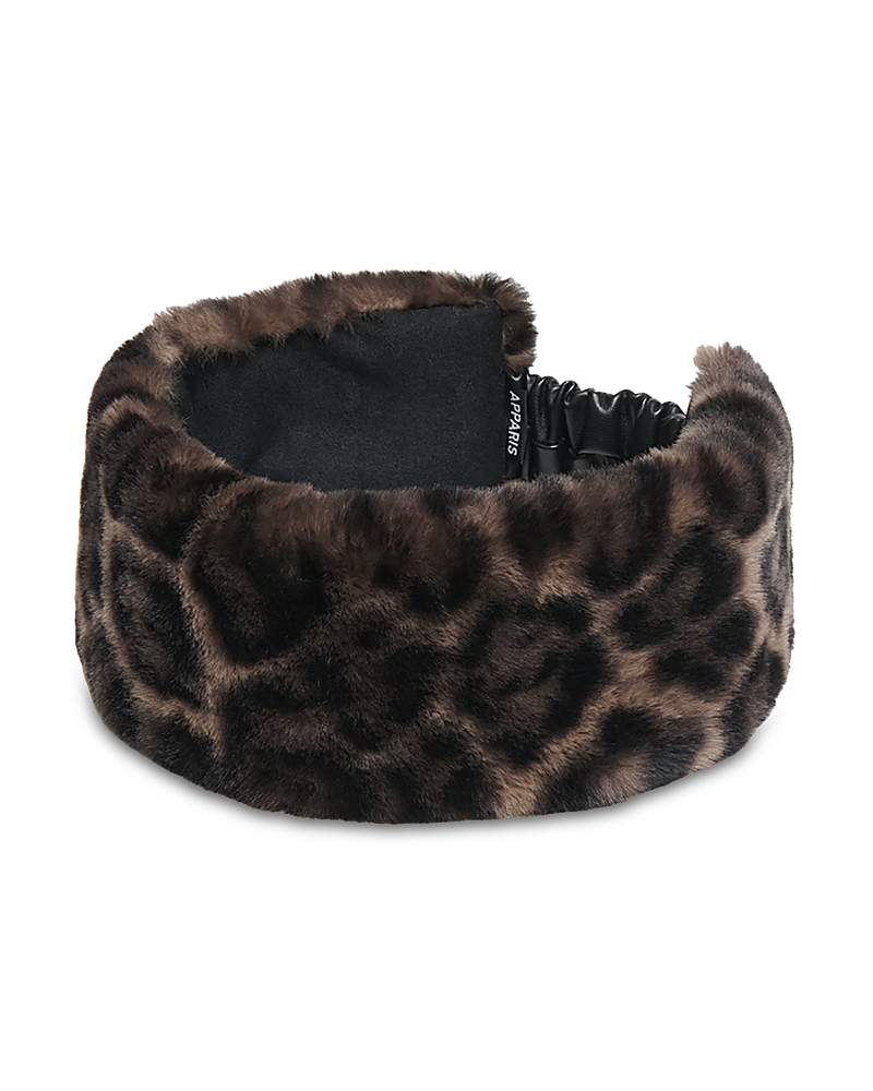Apparis Apparis Eleni Leopard Print Faux Fur Headband