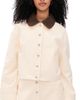 Apparis Apparis Ella Canvas Cropped Jacket Off White/Dark Brown - 1