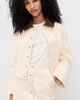 Apparis Apparis Ella Canvas Cropped Jacket Off White/Dark Brown - 2