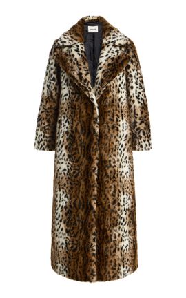Apparis Apparis Gabrielle Shaved Leopard Faux Fur Coat