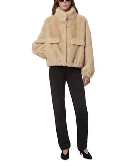 Apparis Apparis Iris Shaved Faux Fur Bomber Coat