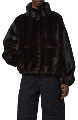 Apparis Apparis Iris Shaved Faux Mink Bomber Jacket