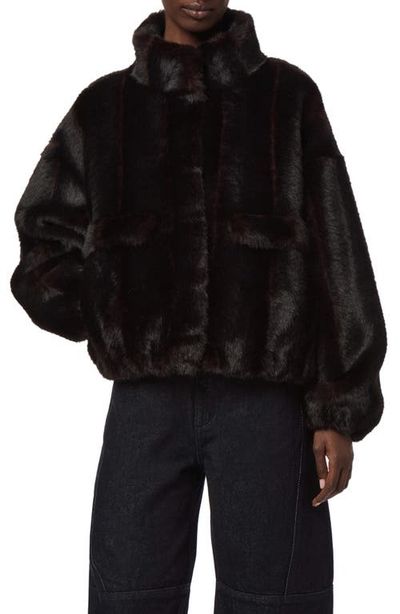 Apparis Apparis Iris Shaved Faux Mink Bomber Jacket