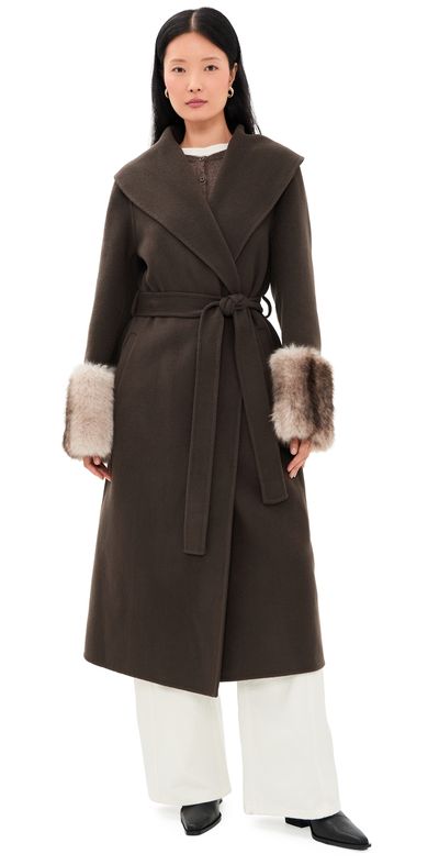 Apparis Apparis Jill Wool Coat Brown/Grey Mink