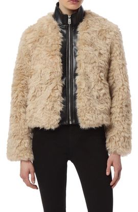 Apparis Apparis Lillet Pluche™ Bomber Jacket with Faux Leather Bib