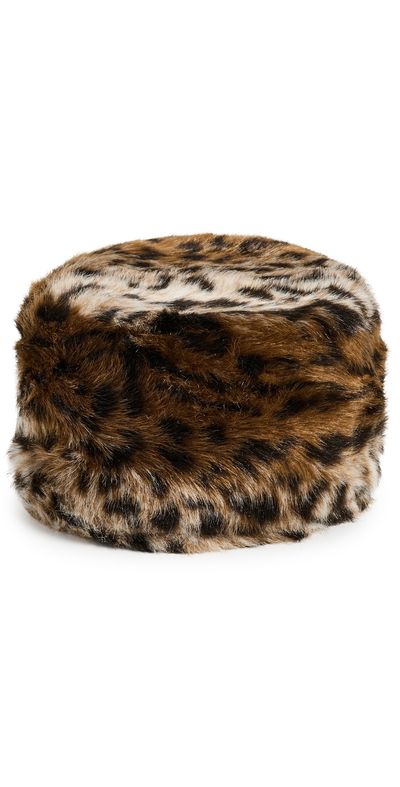 Apparis Apparis Margot Shaved Leopard Pillbox Hat Leopard Multi One