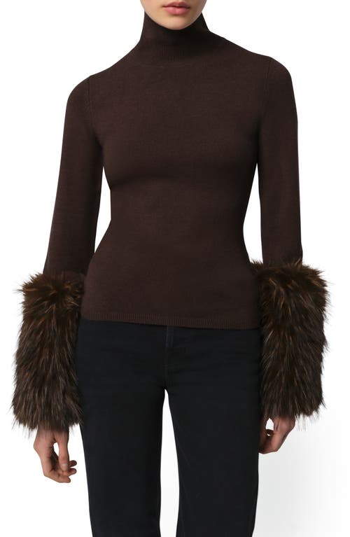 Apparis Apparis Pluche™ Faux Fur Cuff Turtleneck Sweater