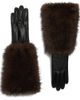 Apparis Apparis Robi Croc Embossed Faux Fur Cuff Gloves - 1