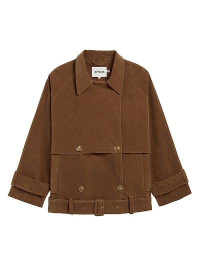 Apparis Women's Gaia Faux Suede Short Trench Coat