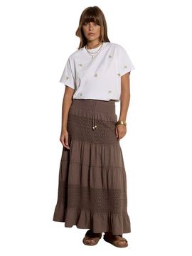 Apricot Apricot Crochet Detail Tiered Skirt