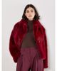 Apricot Apricot Faux Fur Collar Short Coat - 1