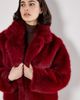 Apricot Apricot Faux Fur Collar Short Coat - 2