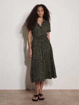 Apricot Apricot Mono Dense Spot Shirt Midi Dress
