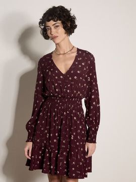 Apricot Apricot V Neck Ruffle Neck Dress