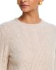 Aqua Aqua 100% Cashmere Multi Cable Knit Crewneck Sweater - 4