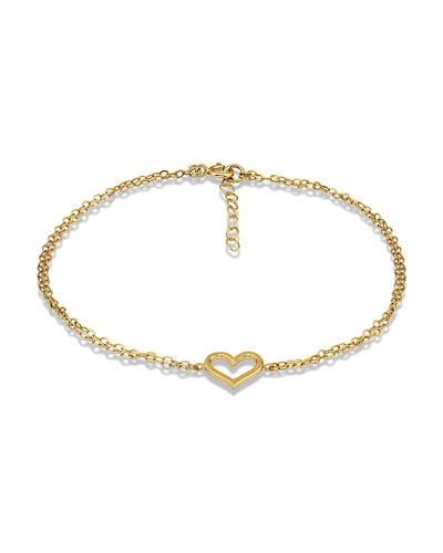 Aqua Aqua 18K Gold Over Sterling Silver Heart Ankle Bracelet