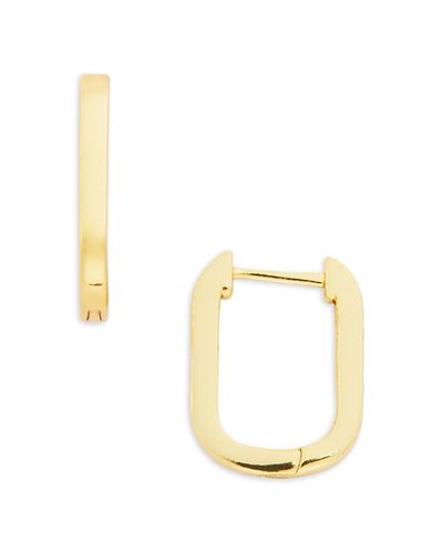 Aqua Aqua 18K Yellow Gold Plated Sterling Silver Oval Huggie Hoop Earrings