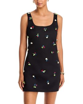 Aqua Aqua 3D Embellished Mini Dress