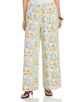 Aqua Aqua Beach Vacation Wide Leg Pants