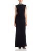 Aqua Aqua Beaded Mock Neck Gown - 1