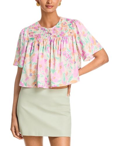 Aqua Aqua Bloom Pintuck Top