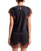Aqua Aqua Cap Sleeve Lace Trim Satin Top - 3