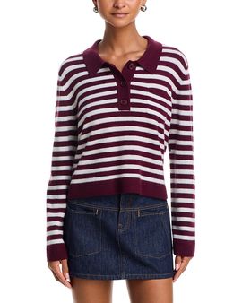 Aqua Aqua Cashmere 100% Cashmere Polo Sweater