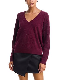 Aqua Aqua Cashmere 100% Cashmere V Neck Sweater