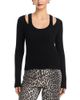 Aqua Aqua Cashmere Double Layer Scoop Neck Top - 1
