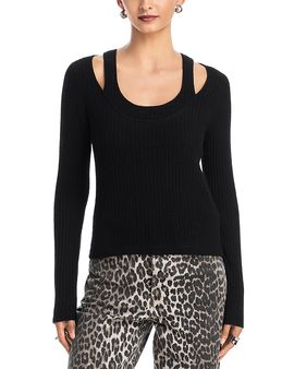 Aqua Aqua Cashmere Double Layer Scoop Neck Top