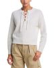 Aqua Aqua Cashmere Drop Shoulder Lace Up Sweater - 1
