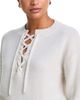 Aqua Aqua Cashmere Drop Shoulder Lace Up Sweater - 4