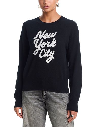 Aqua Aqua Cashmere Nyc Crewneck Sweatshirt