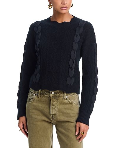 Aqua Aqua Cashmere Ribbon Crewneck Sweater