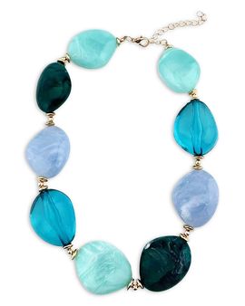 Aqua Aqua Chunky Bead Statement Necklace, 16-19