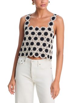 Aqua Aqua Circle Crochet Tank Top