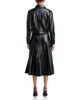 Aqua Aqua Croc Embossed Faux Leather Midi Skirt - 6