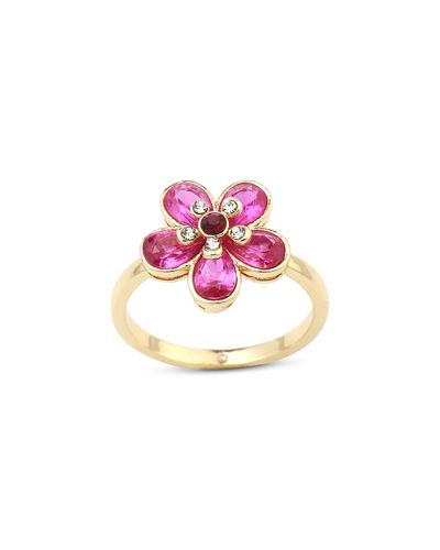 Aqua Aqua Cubic Zirconia Flower Cocktail Ring