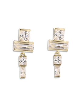 Aqua Aqua Cubic Zirconia Geometric Drop Earrings