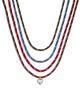 Aqua Aqua Cubic Zirconia Heart Pendant Cord Necklaces, Set of 4 - 1