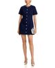 Aqua Aqua Denim Short Sleeve Mini Dress - 2