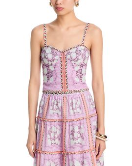 Aqua Aqua Designed by Agua Bendita Lace Up Bustier Top
