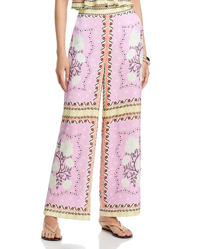 Aqua Aqua Designed by Agua Bendita Scarf Print Wide Leg Pants